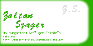 zoltan szager business card